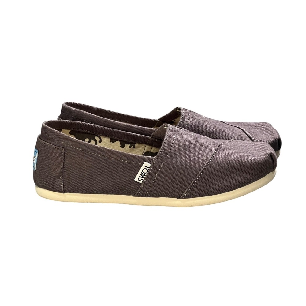 NIB TOMS Classic Alpargata Size 5 Ash Canvas Grey Slip On‎ Flats Shoes 001001B07